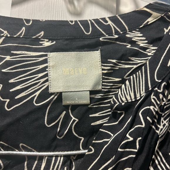 Anthropologie Maeve Women’s Black and White Bird Print Pintuck Blouse Size 4 - Picture 2 of 3